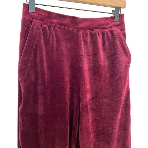 Daily Practice Urban Outfitters Burgundy Velour Wide Leg Lounge Pants Size XS - Picture 4 of 9